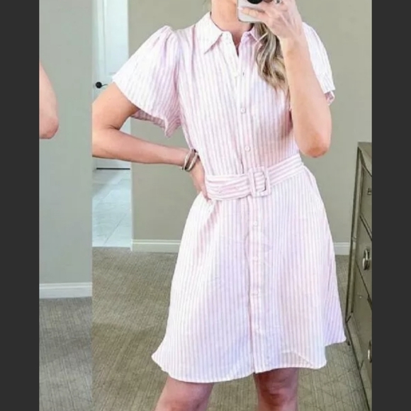 Alexis Dresses Alexis Target Pink White Striped Shirtdress Poshmark